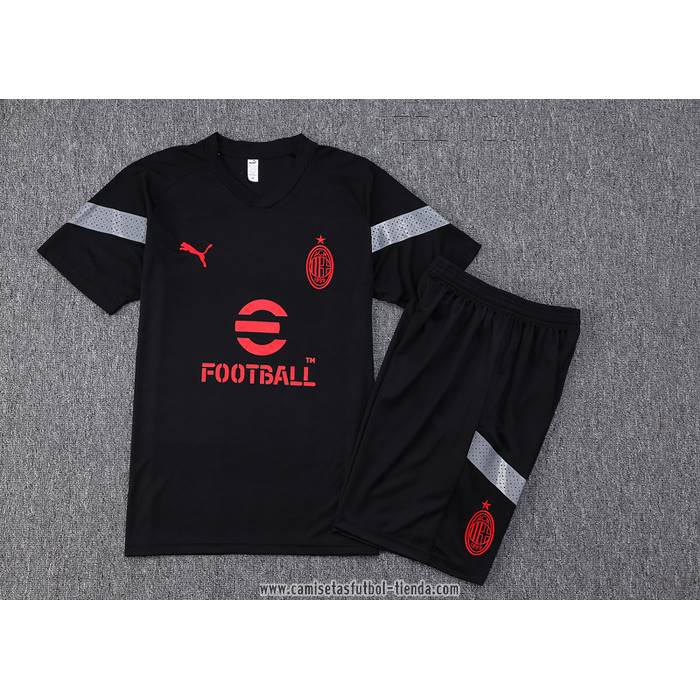 Chandal del AC Milan 2022 2023 Manga Corta Negro - Pantalon Corto